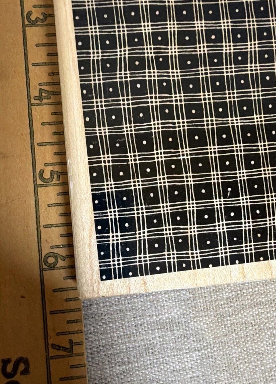 Stampin Up Pindot Plaid Background Rubber Stamp Card Making Crafting Scrapbook